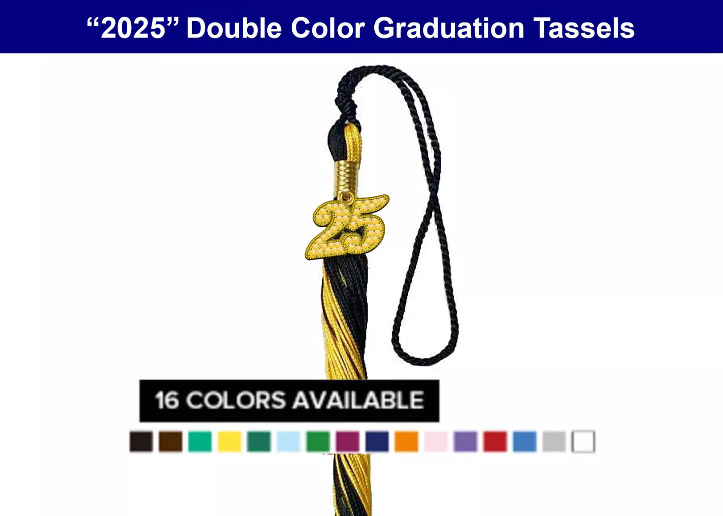 Double Color Graduation Tassel - 2 Colored High School & College Tassel