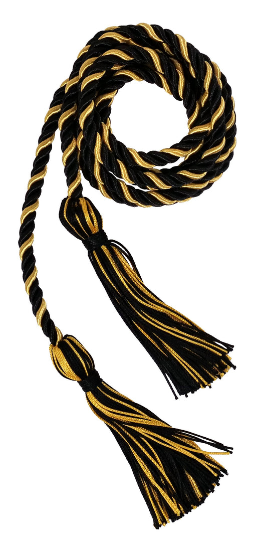 Black and Gold Two Color Graduation Honor Cord