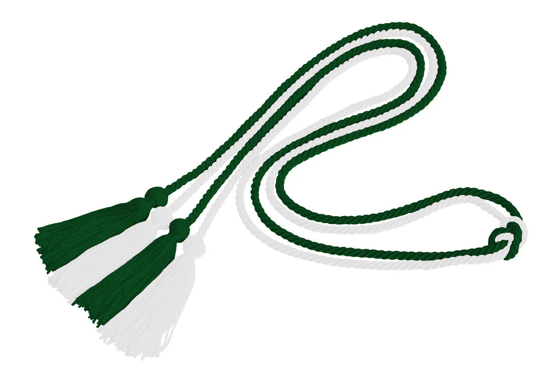 Phi Chi Medical Fraternity Graduation Stole with optional Double Honor Cord Hunter and White - Graduation Cap and Gown