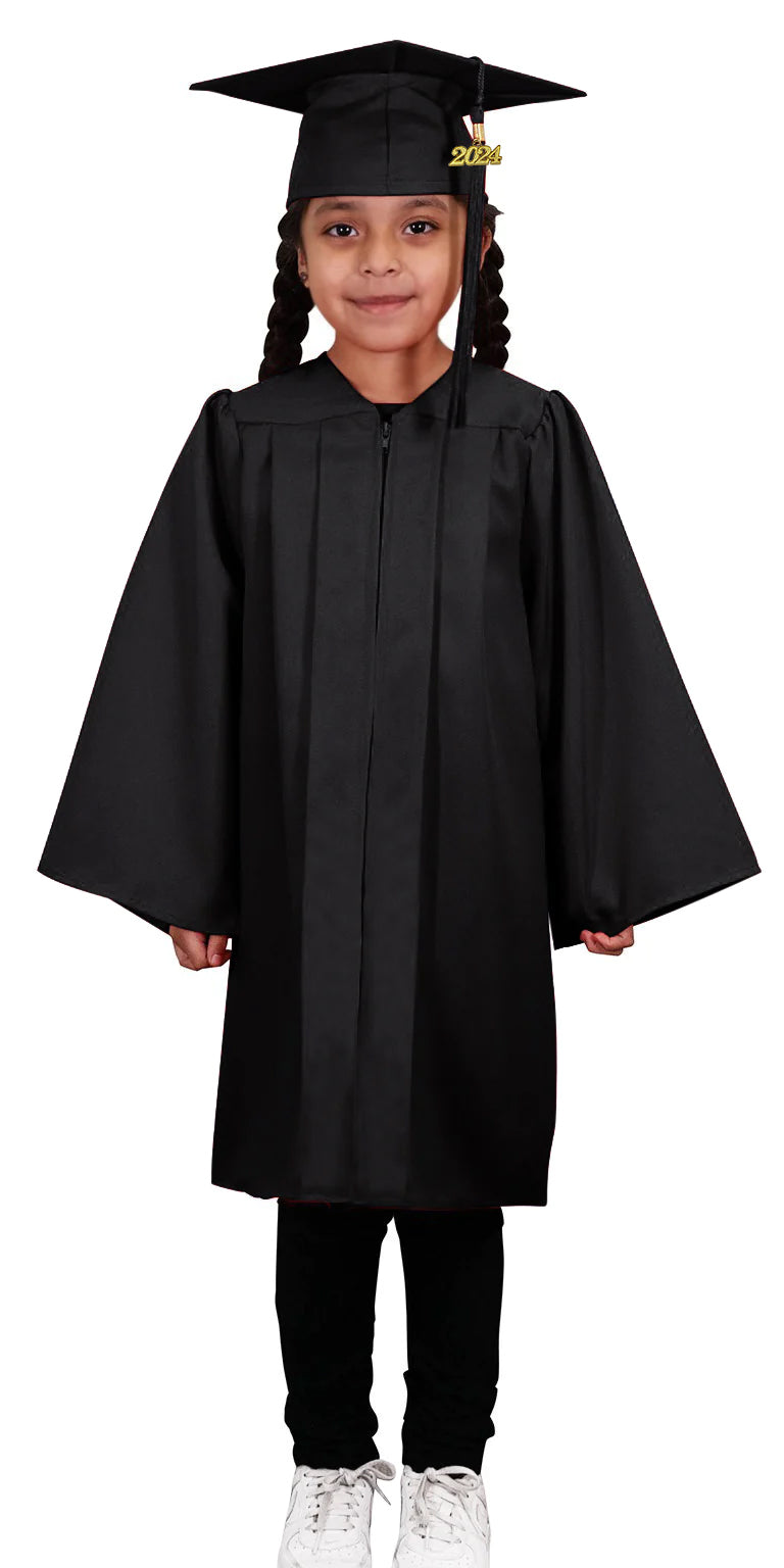 Child Matte Black Cap & Gown - Preschool & Kindergarten – Graduation ...