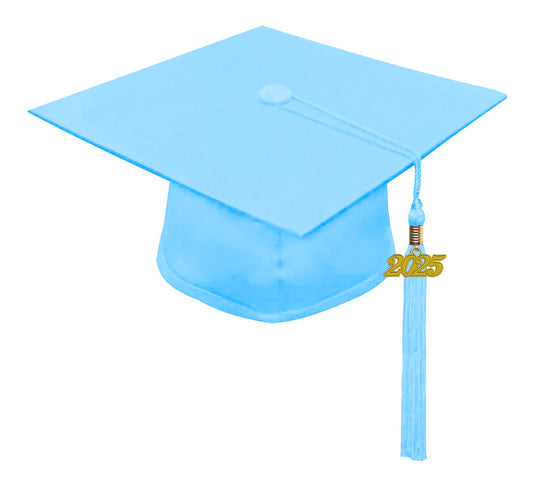 Child Matte Light Blue Cap & Tassel - Preschool Graduation - Graduation Cap and Gown