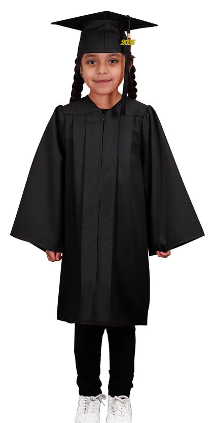 Child Matte Black Cap & Gown - Preschool & Kindergarten