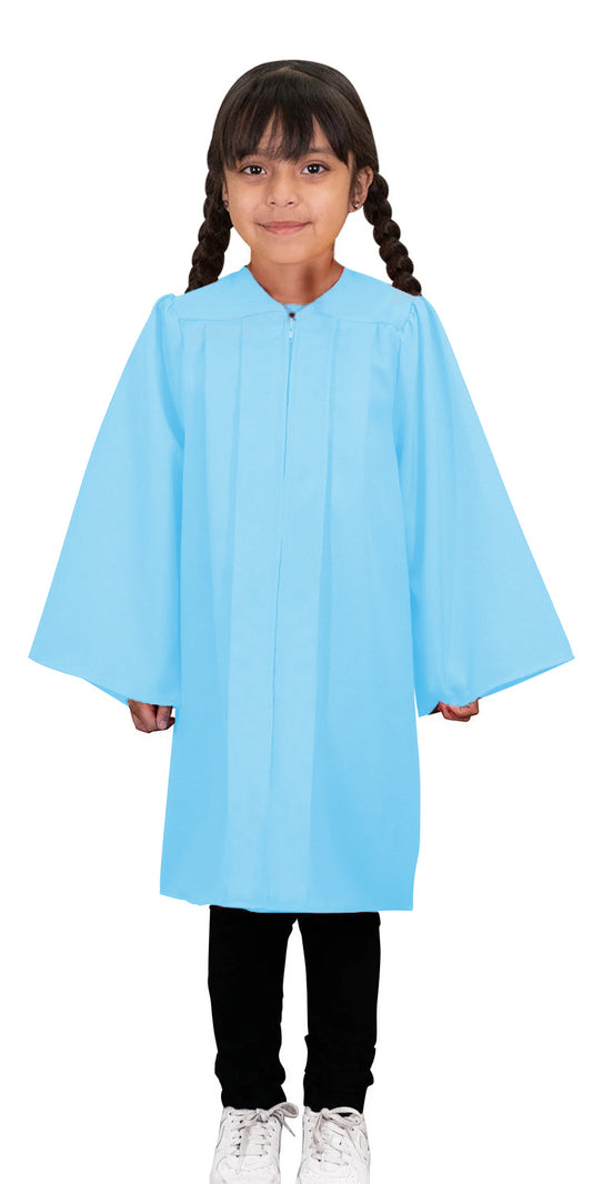 Child Matte Light Blue Graduation Gown - Preschool & Kindergarten Gowns - Graduation Cap and Gown