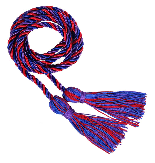 Royal Blue, Purple and Red Three Color Graduation Honor Cord