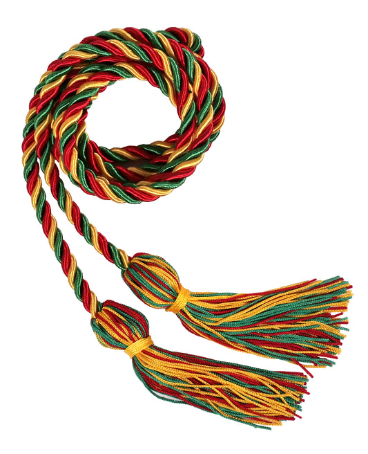 Red, Gold and Kelly Green Color Graduation Honor Cord