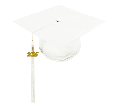 Child Shiny White Cap & Tassel - Preschool & Kindergarten Graduation