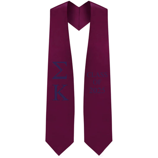 Sigma Kappa Lettered Stole w/ Year