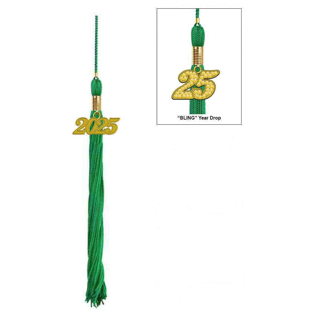 Matte Green High School Cap & Tassel