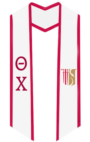 Theta Chi Trimmed Greek Lettered Graduation Stole w/ Crest