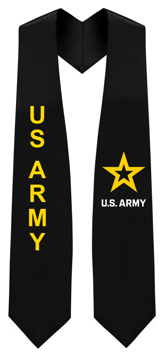 Black U.S. Army Stole (New Logo) - Graduation Cap and Gown