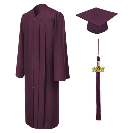 Matte Maroon Bachelors Cap & Gown - College & University