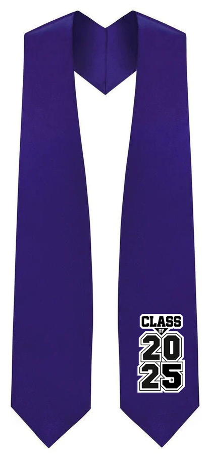 Purple "Class of 2024/2025" Graduation Stole