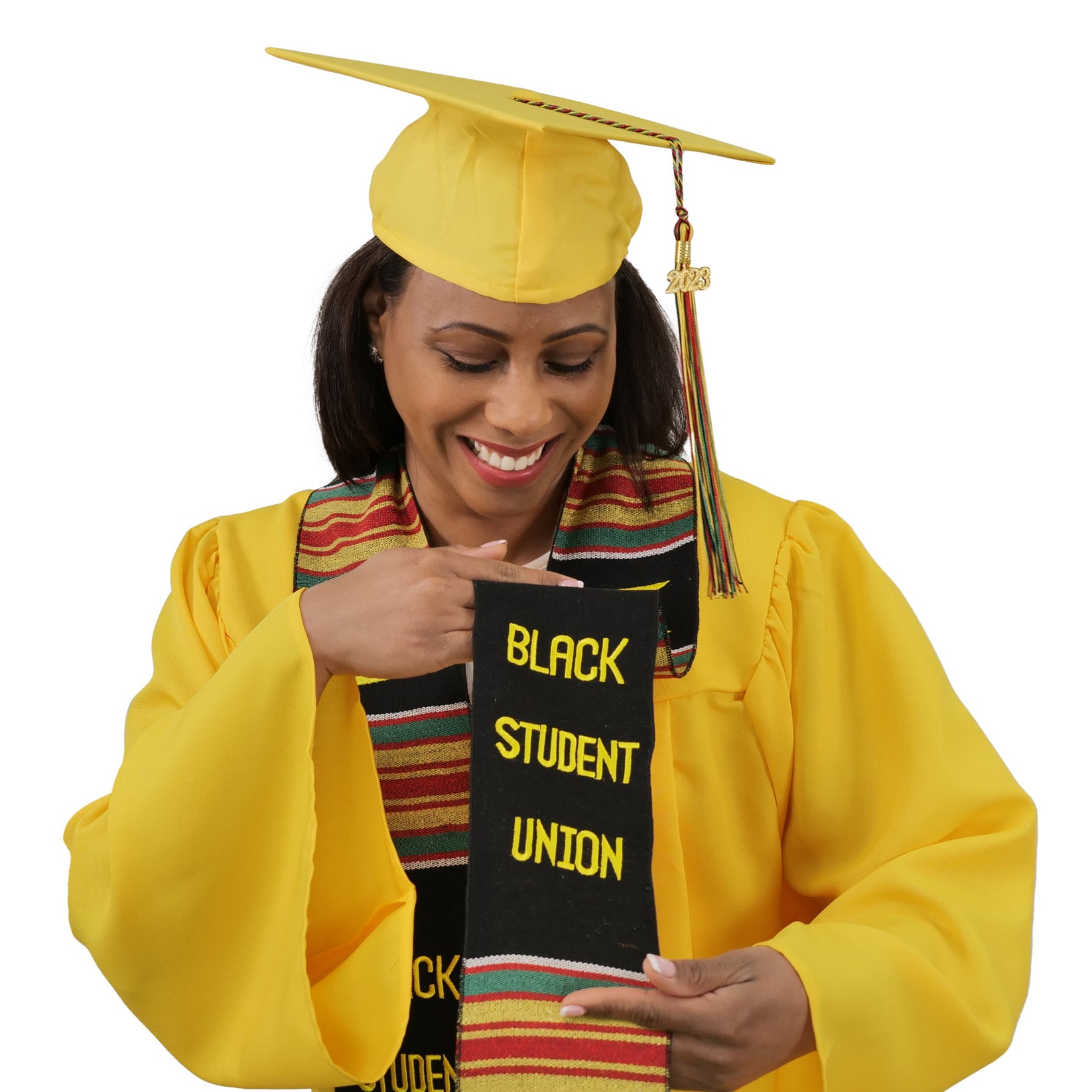 Black Student Union Graduation Kente Stole, Handwoven Kente Sash Cloth ...